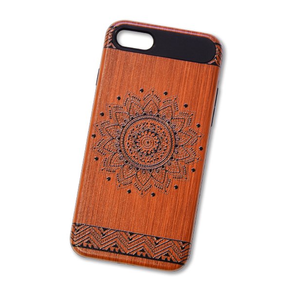 Wholesale iPhone 7 Wood Style Design Case (Flower)